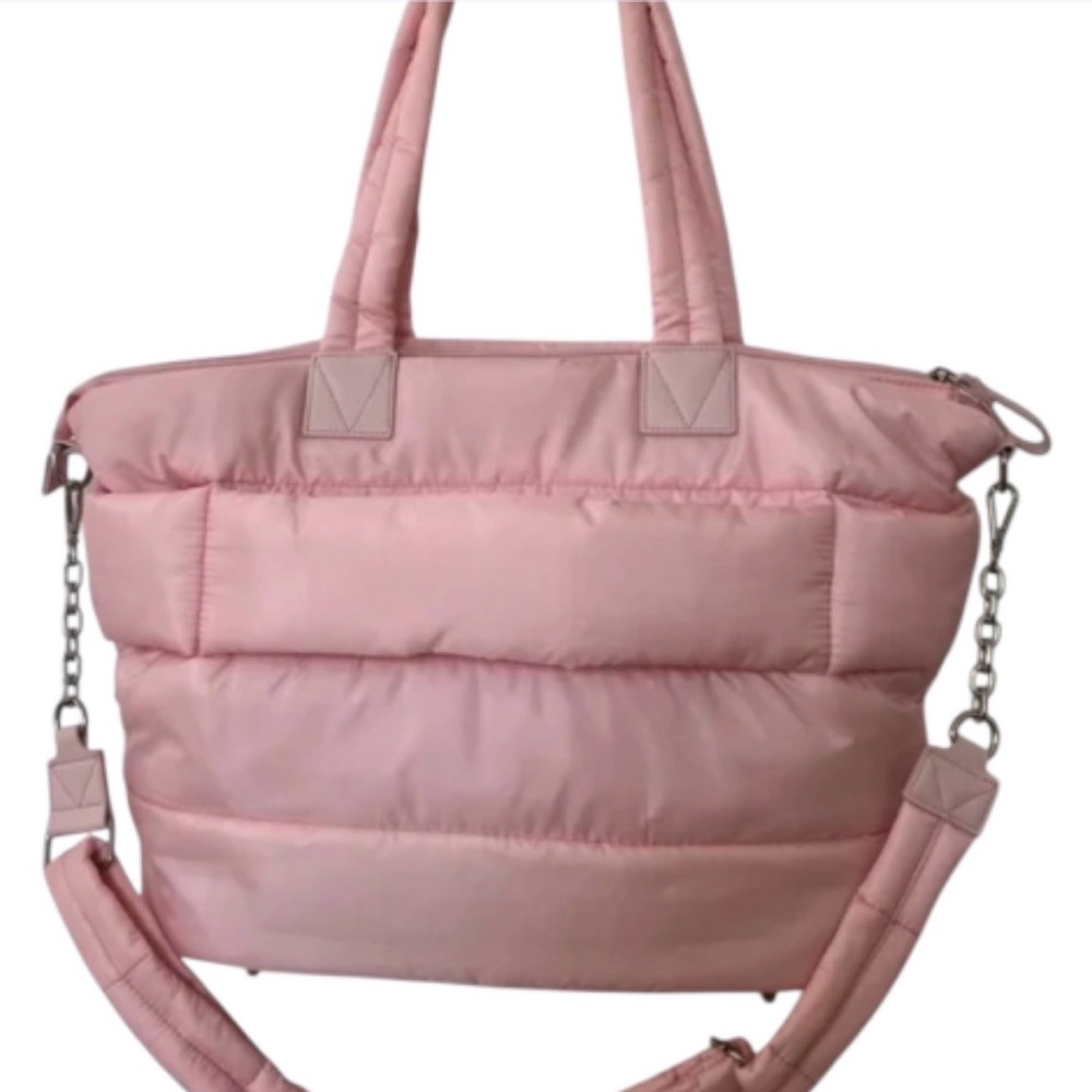 NWOT Women’s Isaac Mizrahi Pink Quilted Tote Bag in Baby Pink